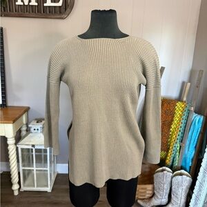 Lauren Manoogian • Pima & Cashmere High Slit Ribbed Sweater